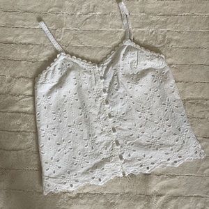 Abercrombie & Fitch Cropped Eyelet Cami